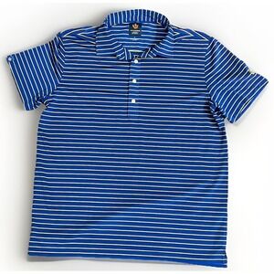 Donald Ross Blue & Yellow‎ Striped Golf Polo, Men's Size Large